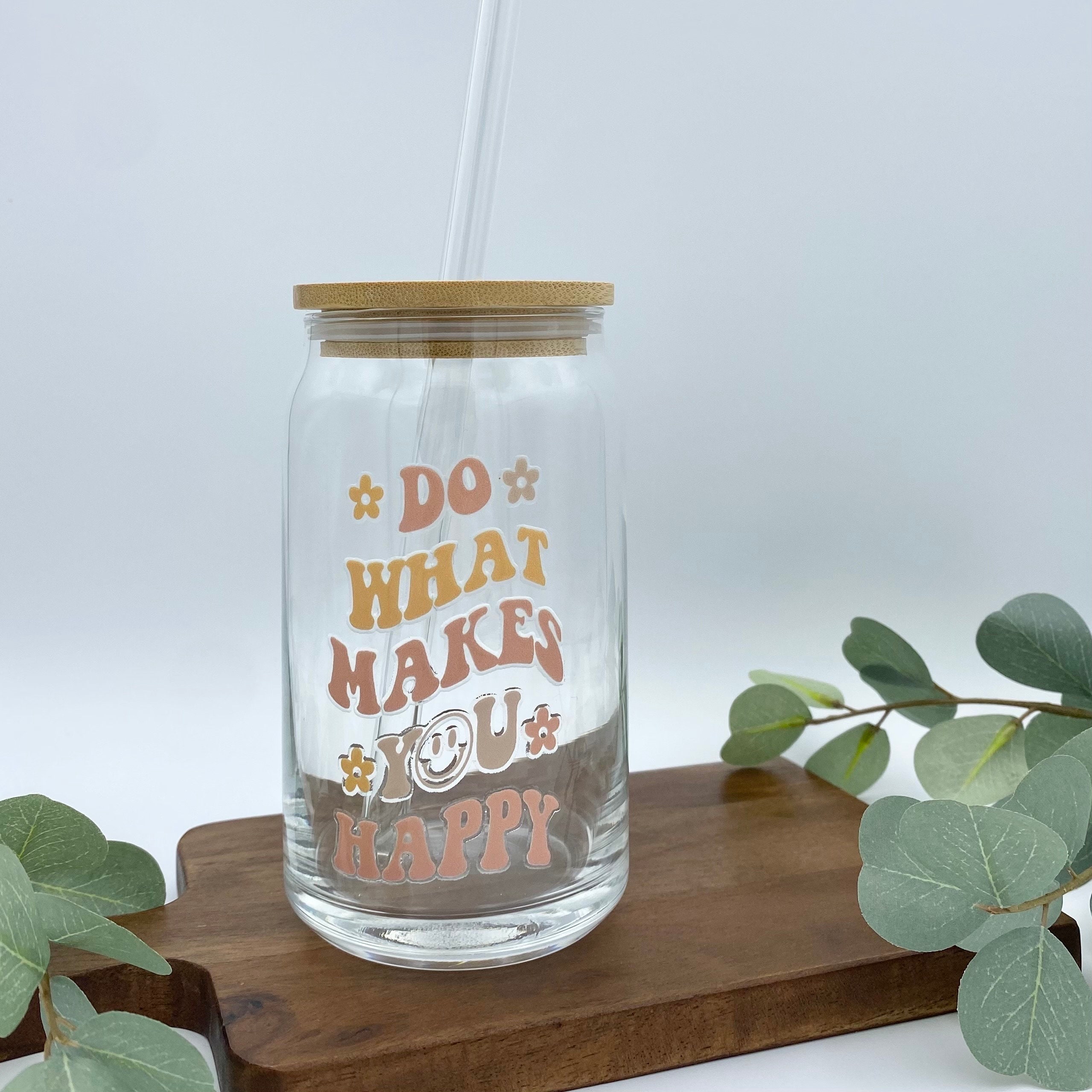 Do What Makes You Happy Iced Coffee Glass – The Pink Edition