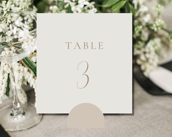 Printable Wedding Table Numbers - Neutral Colored Table Numbers