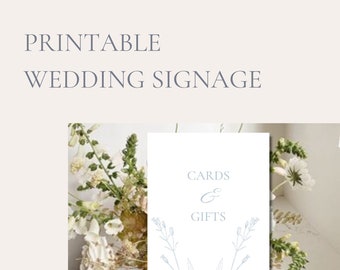 Printable Wedding Signage - Blue and White Wedding Signage