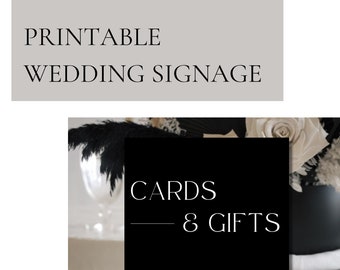 Printable Wedding Signage - Tabletop signage for your wedding - Modern black and white