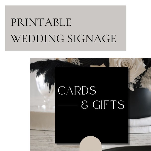 Printable Wedding Signage - Tabletop signage for your wedding - Modern black and white