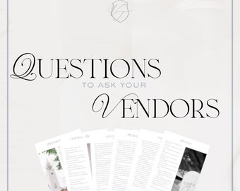 Wedding Vendor Questions PDF Download