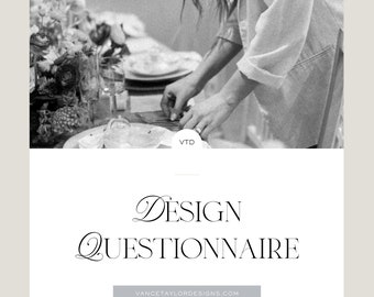 Design Questionnaire Guide - Wedding Planner Resources