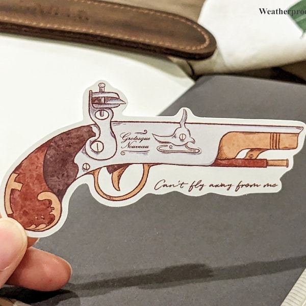 Flintlock sticker, holographic sticker, vampire hunting kit stickers set, halloween sticker, waterproof sticker,  vinyl laptop sticker