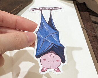 Bat sticker, bat hangs upside down, waterproof sticker, holographic sticker, water bottle sticker, vampire stickers set, halloween stickers