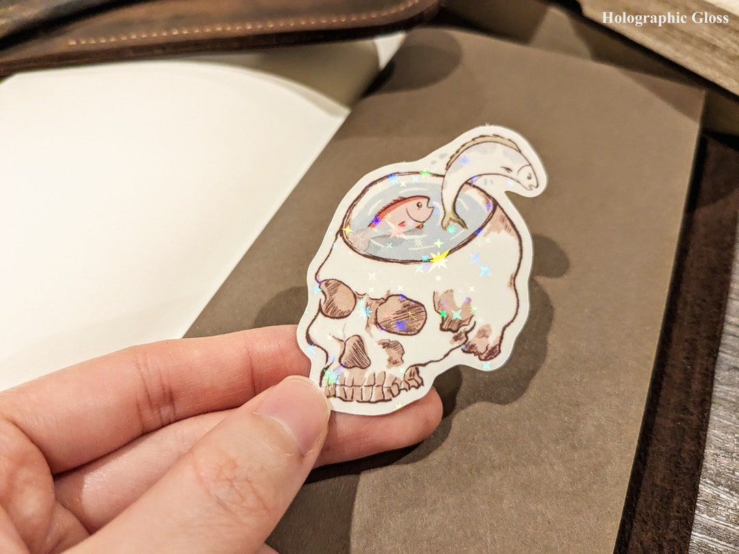 Skull Sticker, Fish Sticker, Waterproof Sticker, Halloween Holographic ...