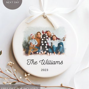 Personalized Family Picture Ornament, Christmas Gift Ornament, Custom Photo Ornament, Unique Christmas Ornament, Family Memorial Ornament image 1