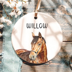 Personalized Horse Ornament - Custom Watercolor Photo Horse Ornament Gift for Horse Lovers - Horse Gift 2025