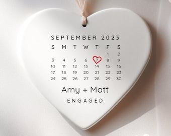 First Christmas Engaged Ornament - Engaged Calendar Ornament 2023