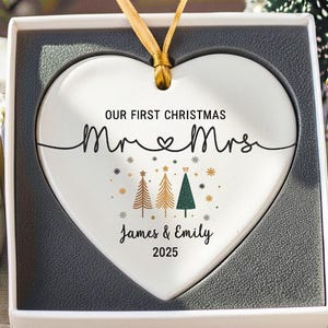 Adorno para la primera Navidad de casados, regalo de boda, adorno para la fecha de la boda, regalo de aniversario, nuestra primera Navidad, regalo para recién casados