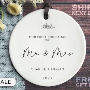 First Christmas Married - Mr & Mrs Ornament 2023