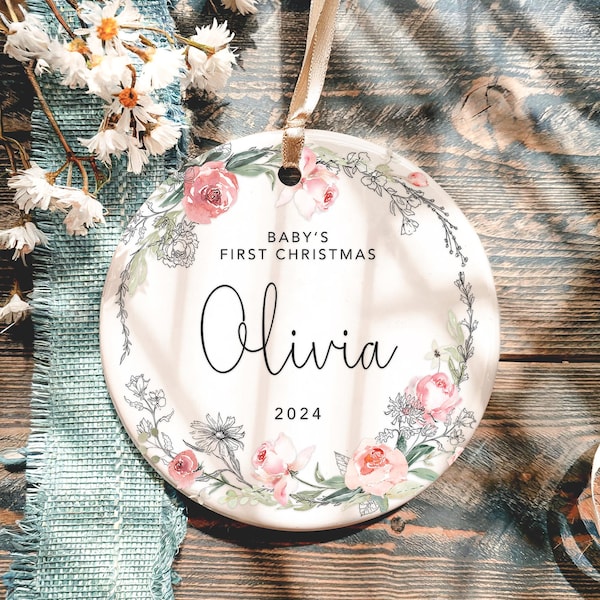 Baby Name Ornament - Baby's First Christmas Ornament 2026