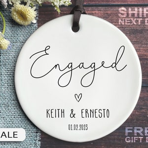 Engaged Date Ornament - Christmas Engaged Ornament 2023