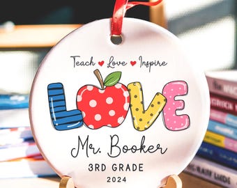 Personalized Teacher Ornament - Teacher Appreciation Gift -  Custom Gift For Teacher 2026 - Custom Teacher Ornament - New Teacher Gift