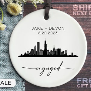 Chicago Engagement Ornament - Engaged Christmas 2023