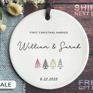Marriage Ornament - First Christmas Married Ornament 2023