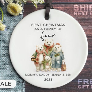 Family of Four Christmas Ornament - New Baby Christmas 2023
