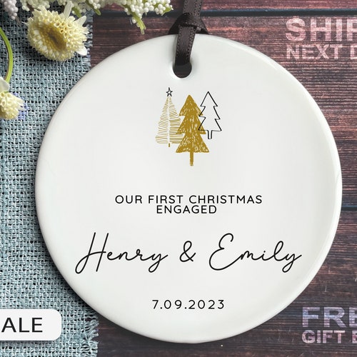 Personalized First Christmas Engaged Christmas Engagement Etsy