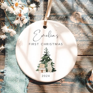 Baby Girl&#39;s First Christmas Ornament - Personalized First Christmas Keepsake - Baby&#39;s First Christmas 2025