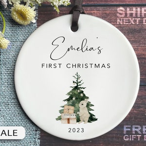 Baby Girl's First Christmas Ornament - Personalized First Christmas Keepsake - Baby's First Christmas 2023