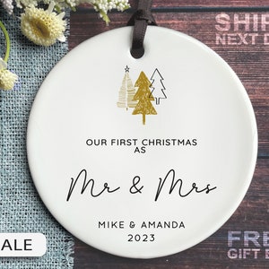 First Christmas Married Ornament - Mr & Mrs Ornament 2023