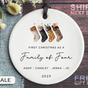 Family of Four Christmas Ornament - New Baby Christmas 2023