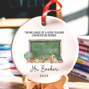 Personalized Teacher Ornament - Teacher Appreciation Christmas Ornament - Custom Gift For Teacher 2025 - Influential Teacher