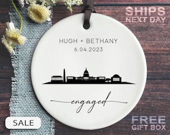 Washington DC Engagement Ornament - Engaged Christmas 2023