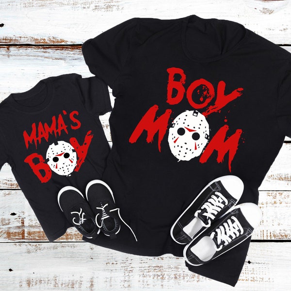 Boy Mom - Mamas Boy Shirt - Horror Clothing - Matching Mom and Baby Boy Shirt Set - Friday the 13th - Toddler and Infant