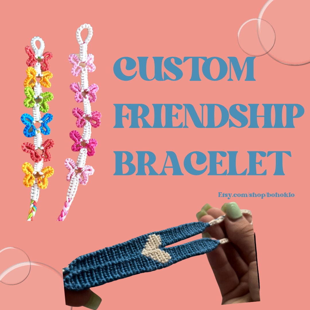 CUSTOM Friendship Bracelet Knotted Friendship Bracelet - Etsy