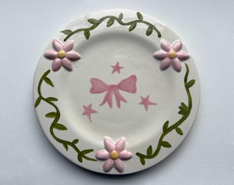 Pink Bow Coquette Trinket Dish