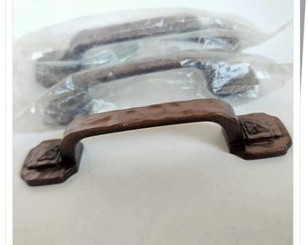4 Pieces, Hammered Copper Metal Look, Drawer Knobs or Pulls