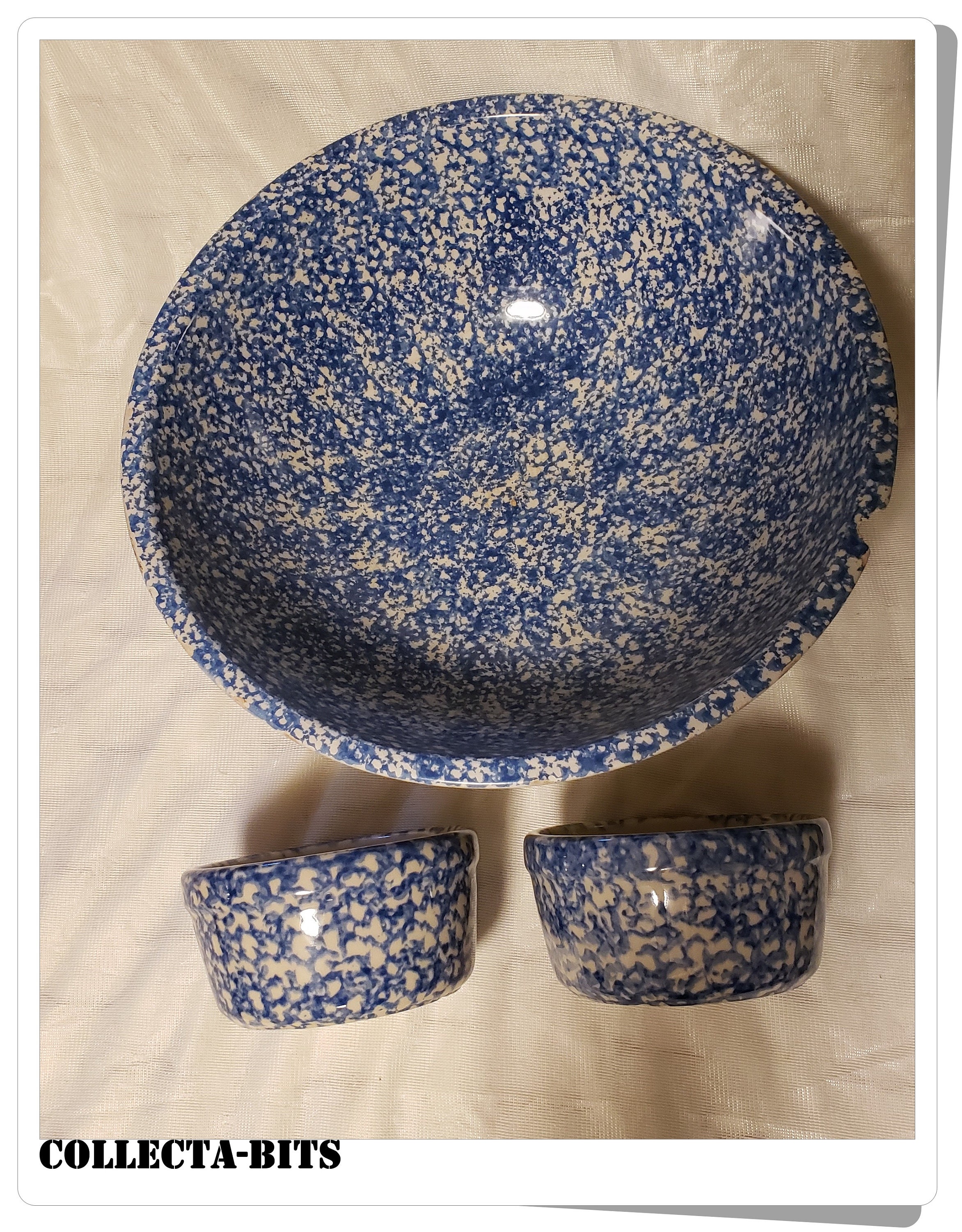 Roseville Spongeware Bowl - b3hixd9