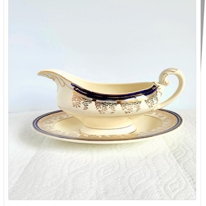 Myott Royalty-juskom, kobalt en goud, patroon 1559