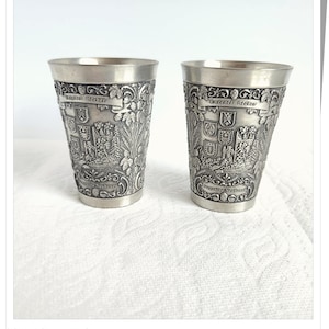 2 Small Zinn Rein SKS German Pewter Cups, Number 5270883