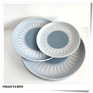Denby Blue Echo Pottery 6 Plates
