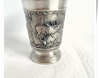 Vintage SKS ZINN German Pewter Glass With Hunt Scene - Etsy