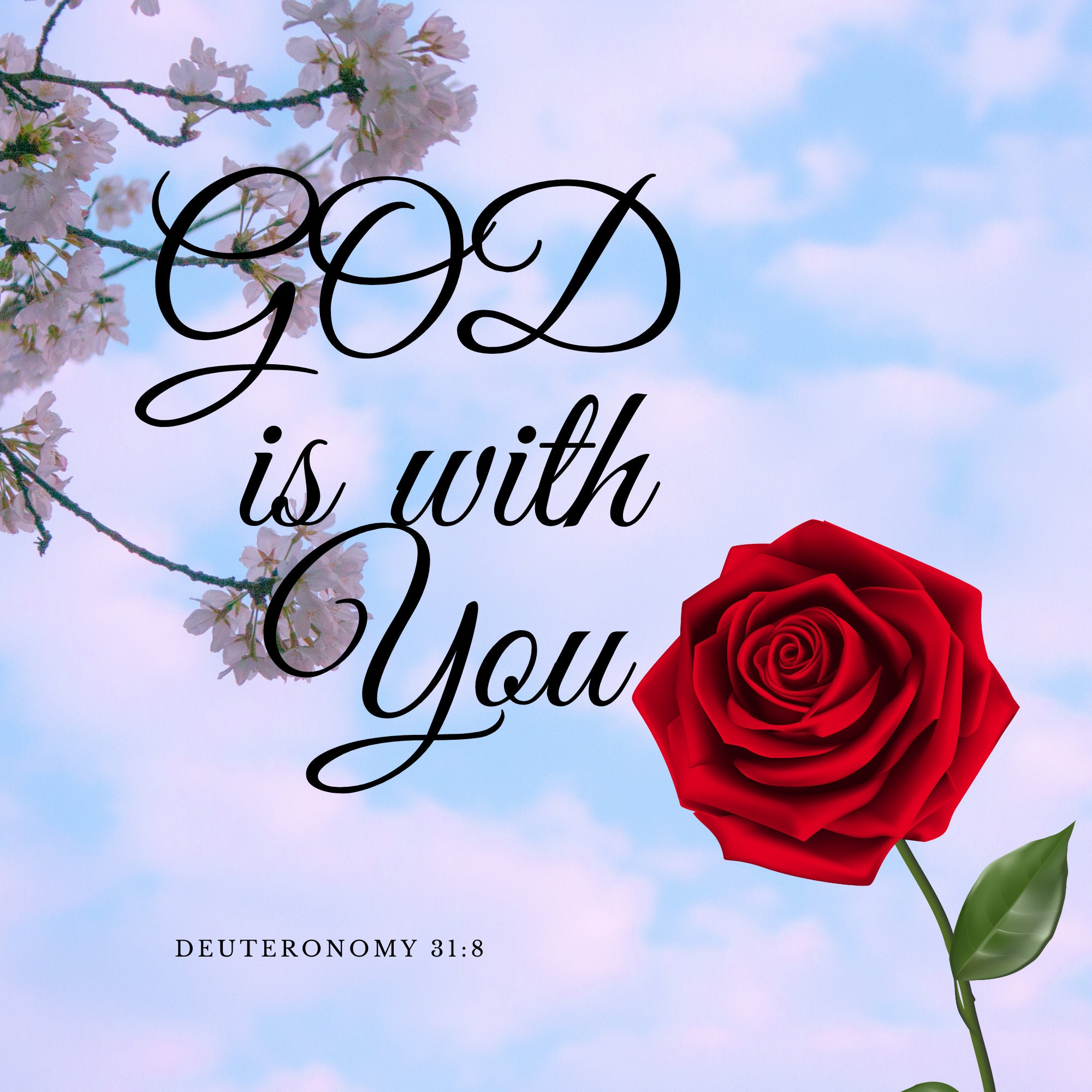 God is With You. Inspirational Digital Download, Bible Verse, Wall
