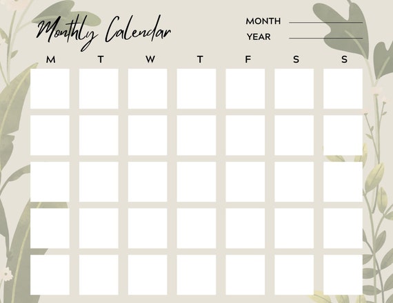 Monthly Calendar - Etsy