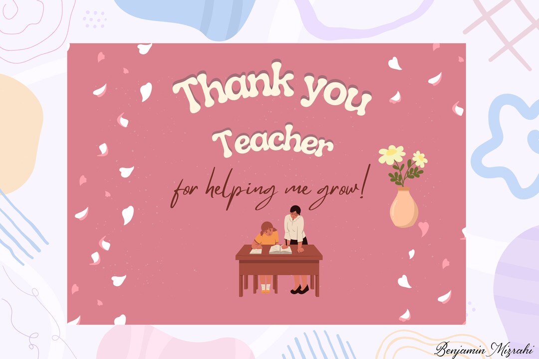 Teacher Appreciation Week, Thank You for Helping Me Grow Printable ...