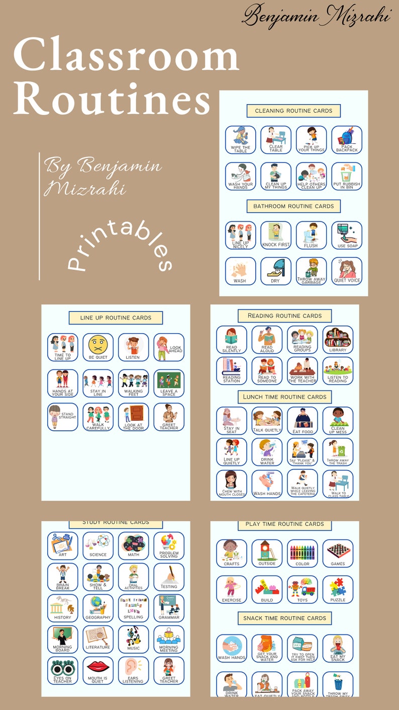 Classroom Routine Cards I Visual Schedule Cards Toddler Preschool ...