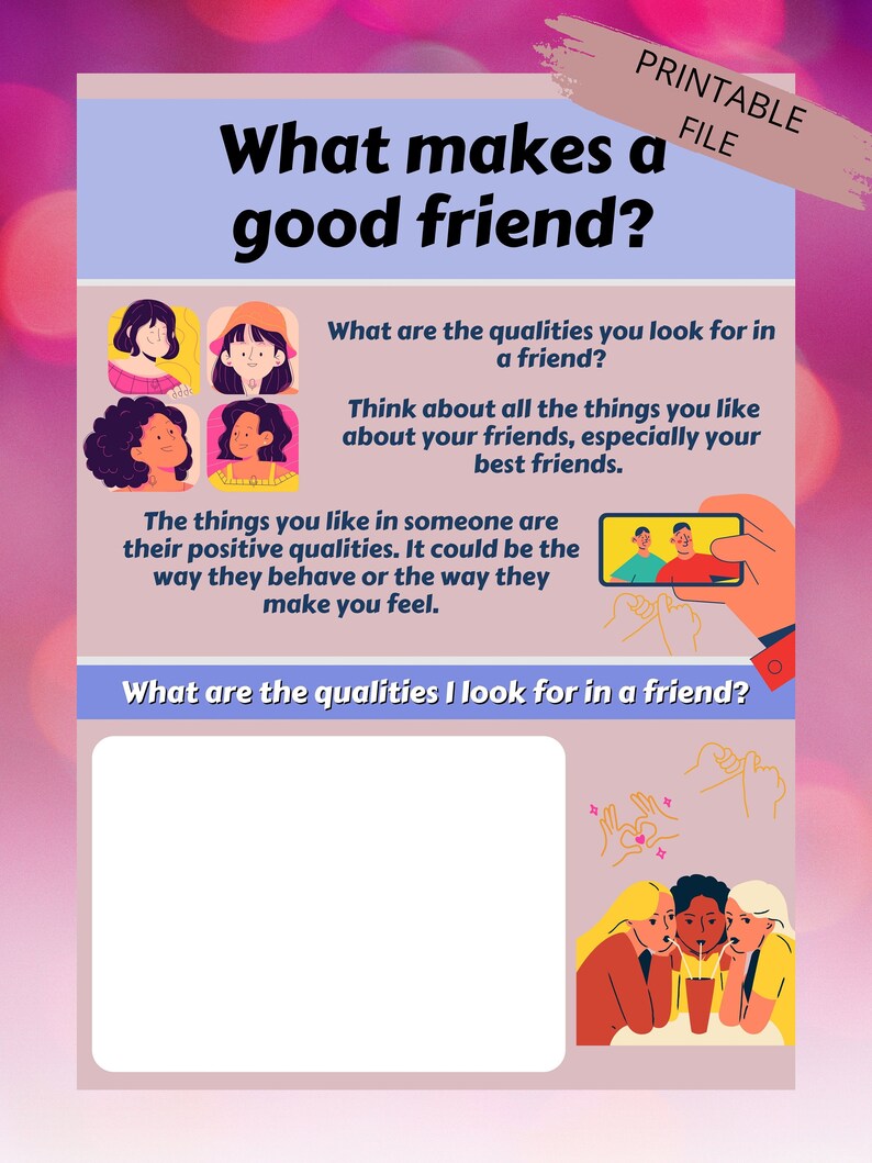 Good Vs Bad Friends Poster PRINTABLE Emotional Learning - Etsy