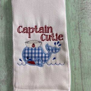 Baby burp cloth, embroidered burp cloth, beach theme, baby shower gift, baby gift, burp cloth diapers, newborn gift, newborn burp cloth