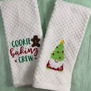 Embroidered dish towel, christmas towel set, daily kitchen towel, housewarming gift, dish cloths, tea towels, waffle towels, hand towel