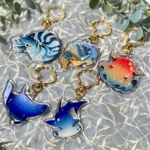 Sea Creatures Mantaray hammerhead Shark Nautilus Dumbo Octopus Cuttlefish 2''[Acrylic Keychain / Charm]