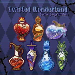 Twisted Wonderland TWST Dorm Themed Potion Holographic Vinyl Sticker