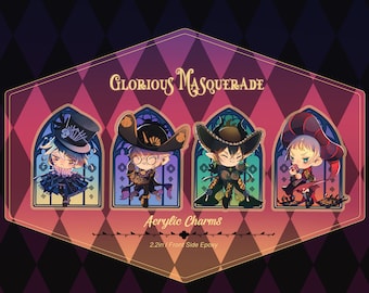 Twisted Wonderland Glorious Masqeurade Idia Azul Malleus Rollo 2.2'' [Acrylic Keychain / Charm]