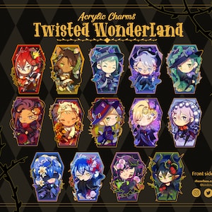 Twisted Wonderland TWST Riddle Leona Jade Azul Floyd Jamil Kalim Rook Epel Vil Ortho Idia Malleus Lilia 2.2'' [Acrylic Keychain / Charm]