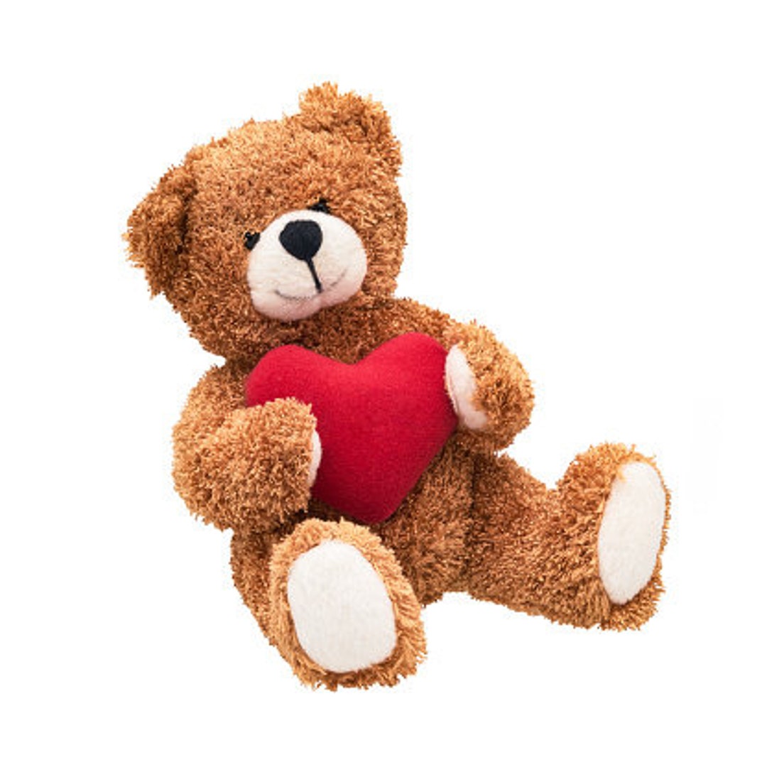 Adorable Soft Teddy Bear with Red Hat &  Heart