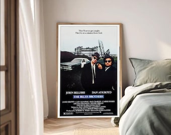 ブルース・ブラザーズの映画ポスター：手描きデジタルアートプリント壁